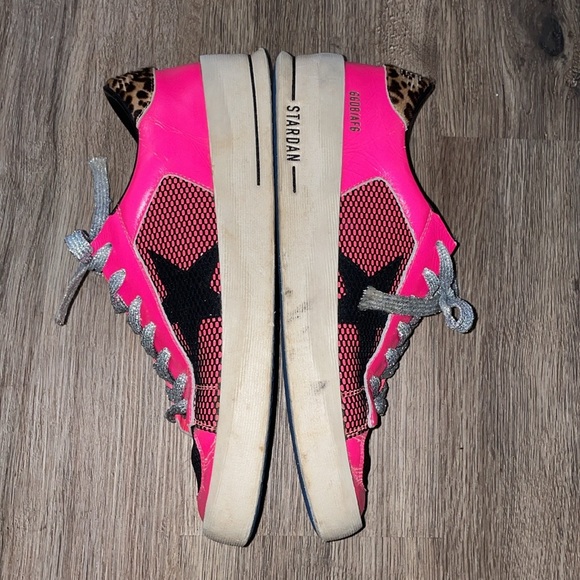 Golden Goose Stardan Size-38 Neon Pink Blue Soles - Picture 4 of 8